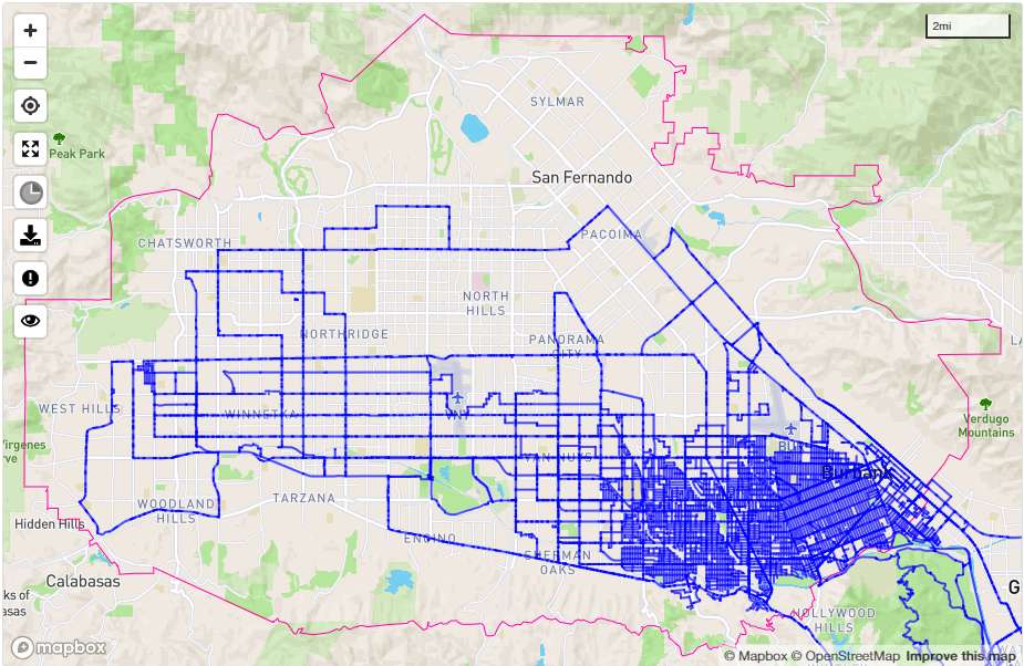 Look at that map of the San Fernando Valley! Look how the corner is all filled up!