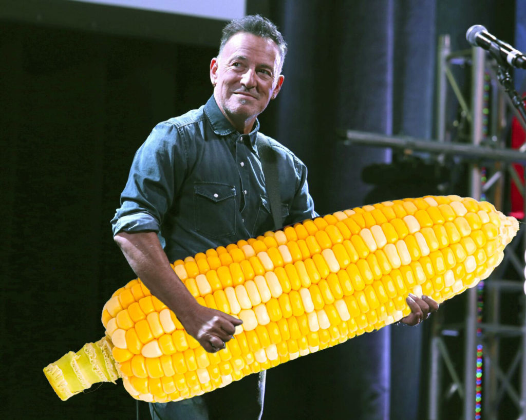 Bruce Springsteen with corn.