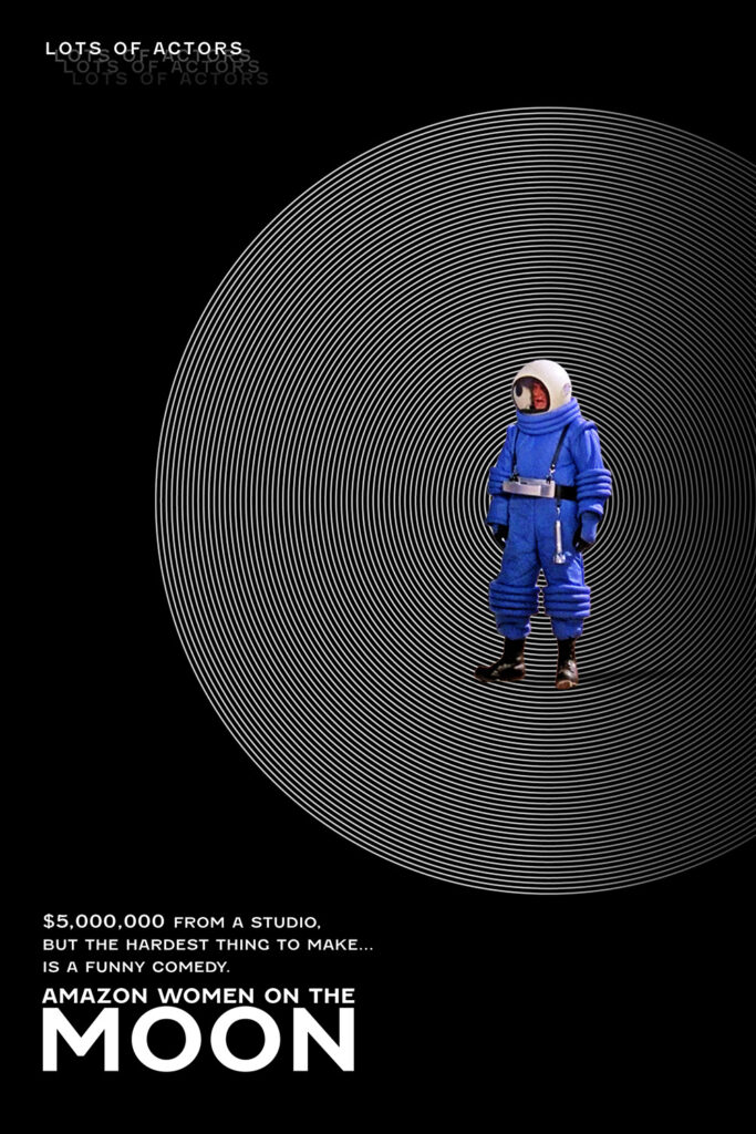 A poster for Amazon Women on the Moon mimicking the poster for Moon.