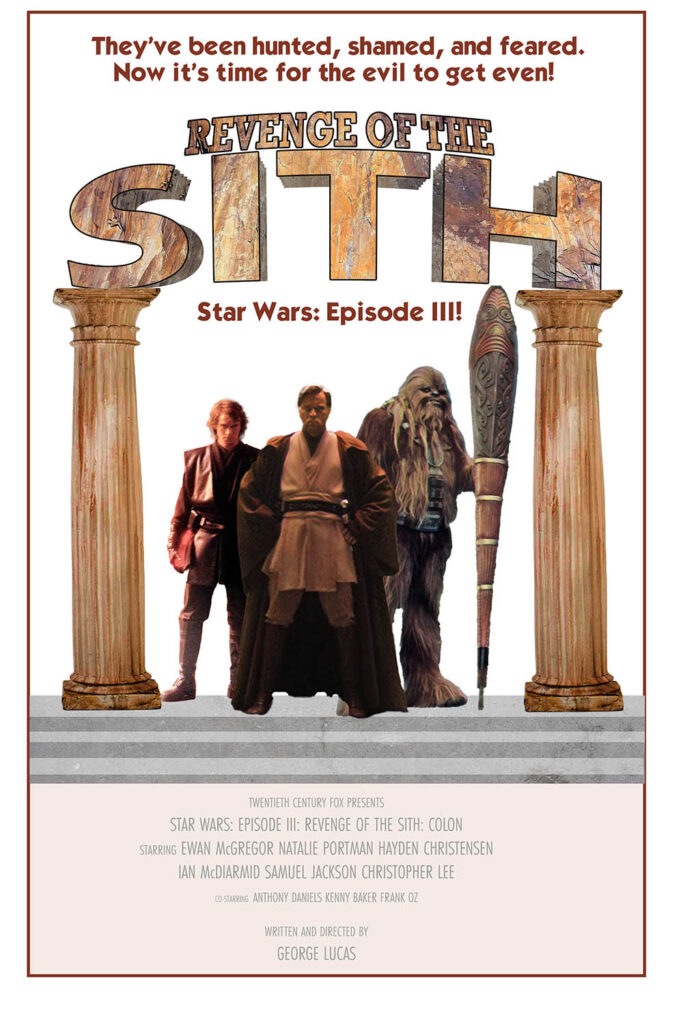 A poster for Star Wars: Episode III: Revenge of the Sith mimicking the poster for Revenge of the Nerds