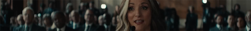 Julia Louis-Dreyfus as Valentina Allegra de Fontaine at an impeachment hearing in Thunderbolts*.