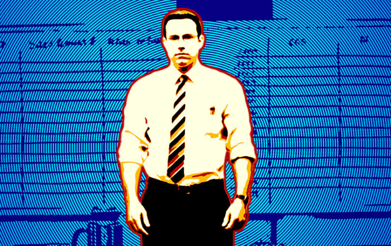 Ben Affleck in The Accountant thinking "Remember: autism makes you stand like a robot"