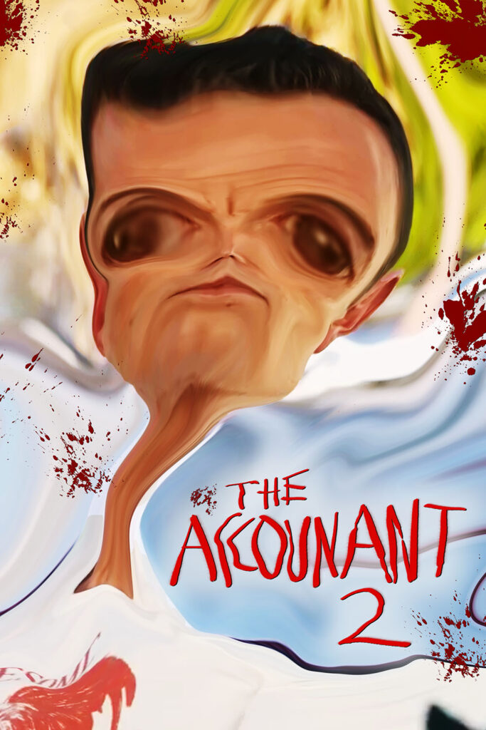 A poster for The Accountant 2 mimicking the poster for Fear & Loathing in Las Vegas.