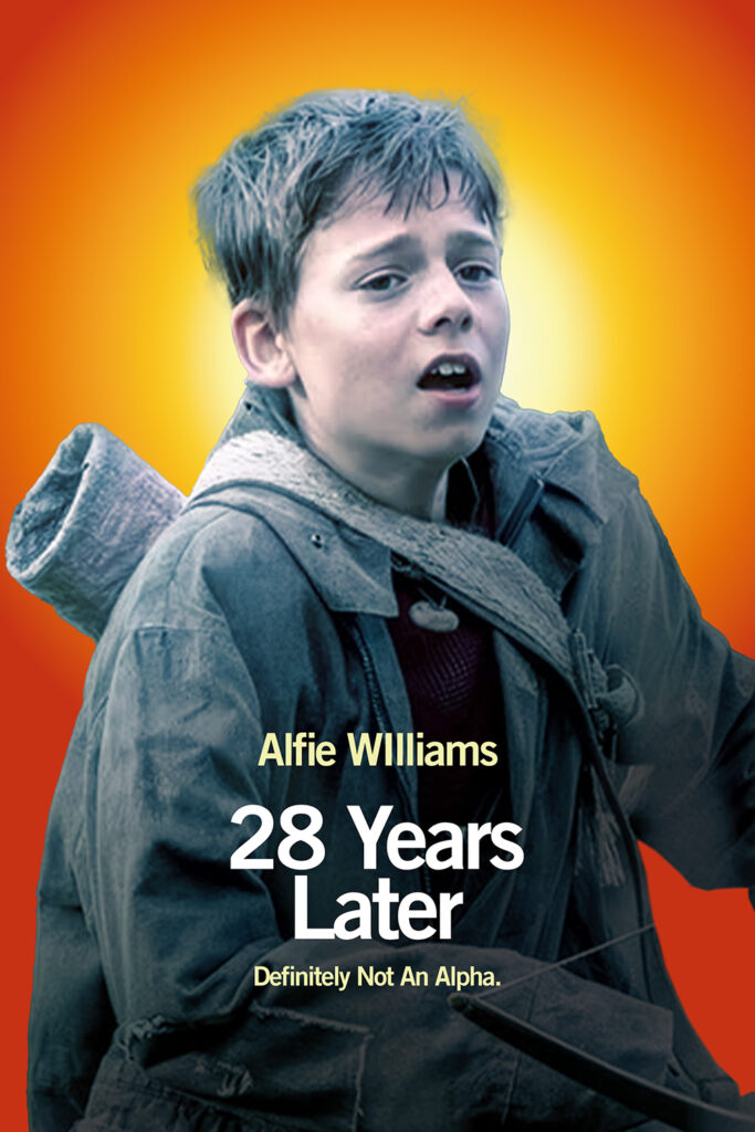 A poster for 28 Years Later mimicking the poster for The 40 Year-Old Virgin.