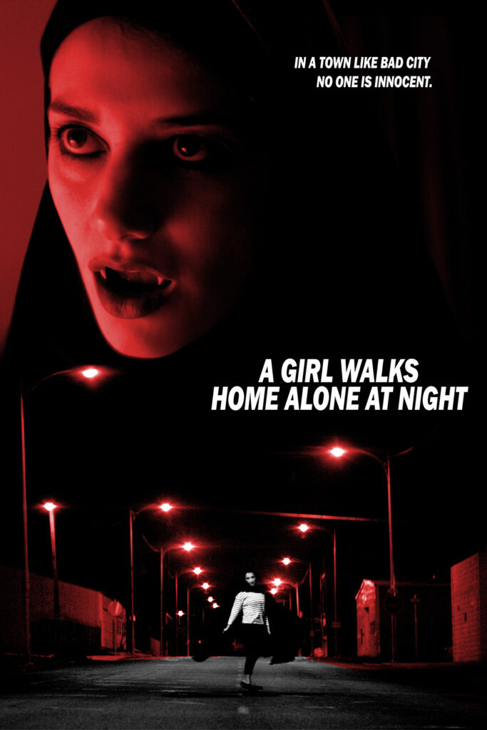 A poster for A Girl Walks Home Alone at Night mimicking the poster for Twin Peaks: Fire Walk With Me.