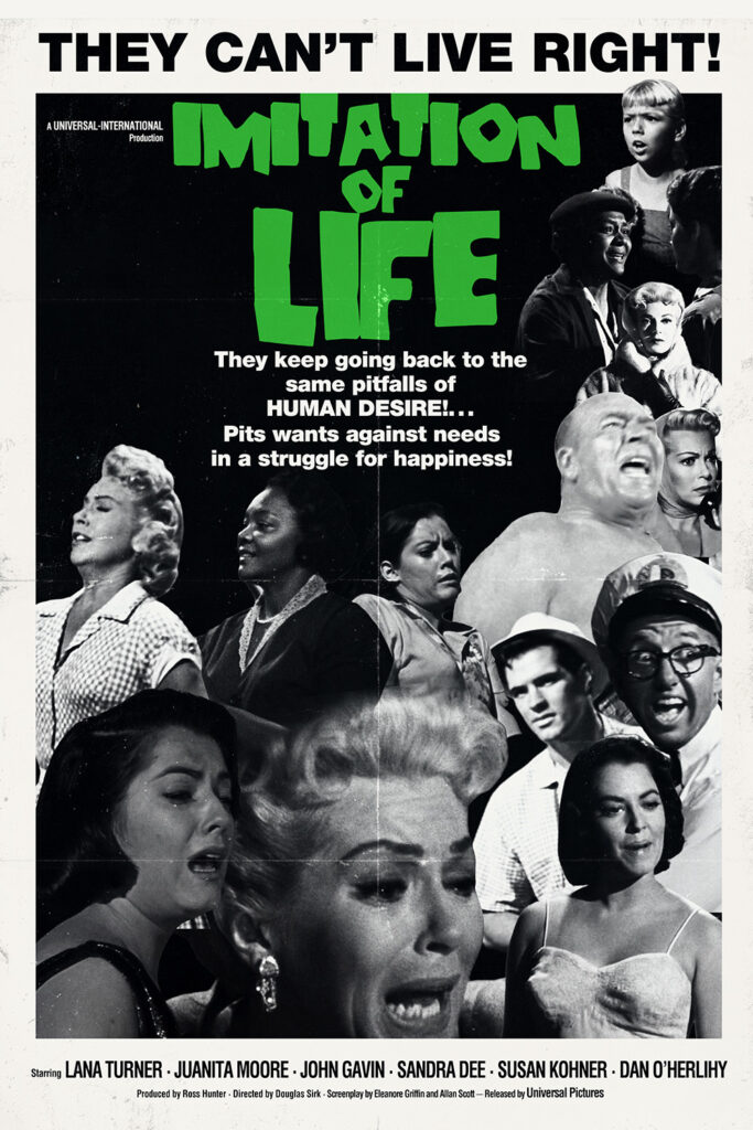 A poster for Imitation of Life mimicking the poster for Night of the Living Dead.