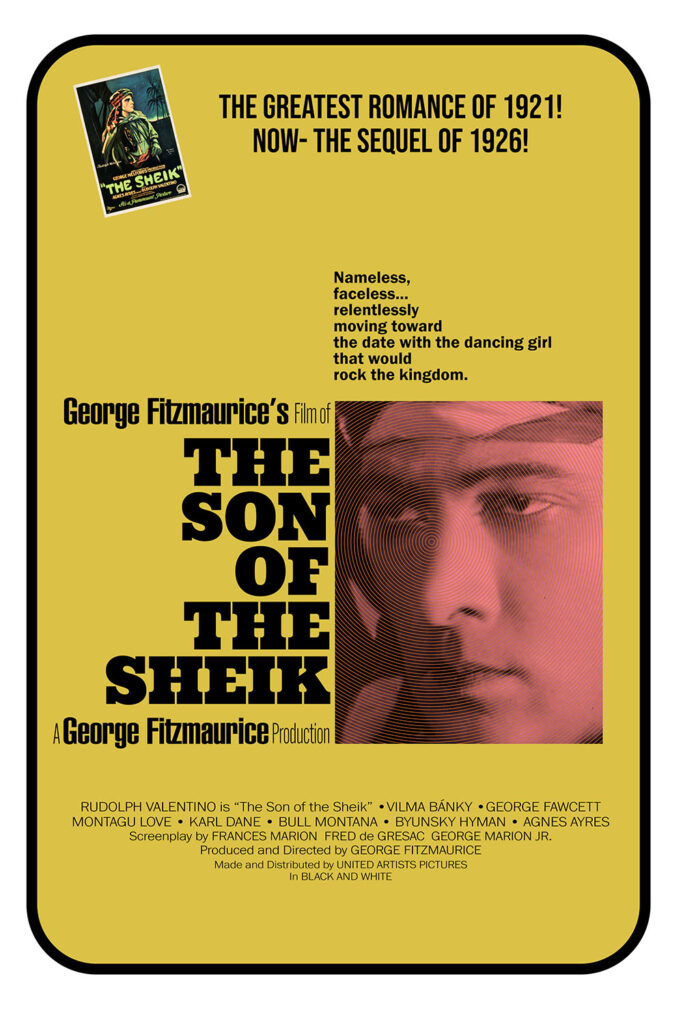 A fake poster for The Son of the Sheik mimicking the poster for The Day of the Jackal.