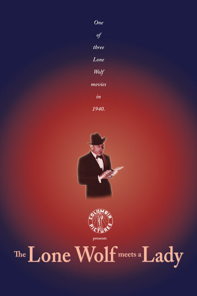 A fake poster for The Lone Wolf Meets a Lady mimicking the poster for Beauty and the Beast.