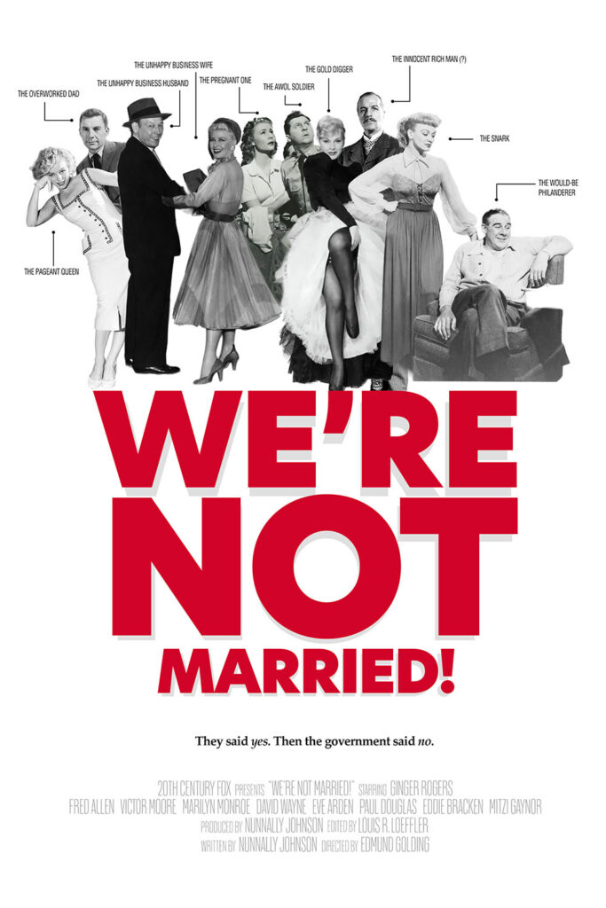 A fake poster for We're Not Married! mimicking the poster for Not Another Teen Movie