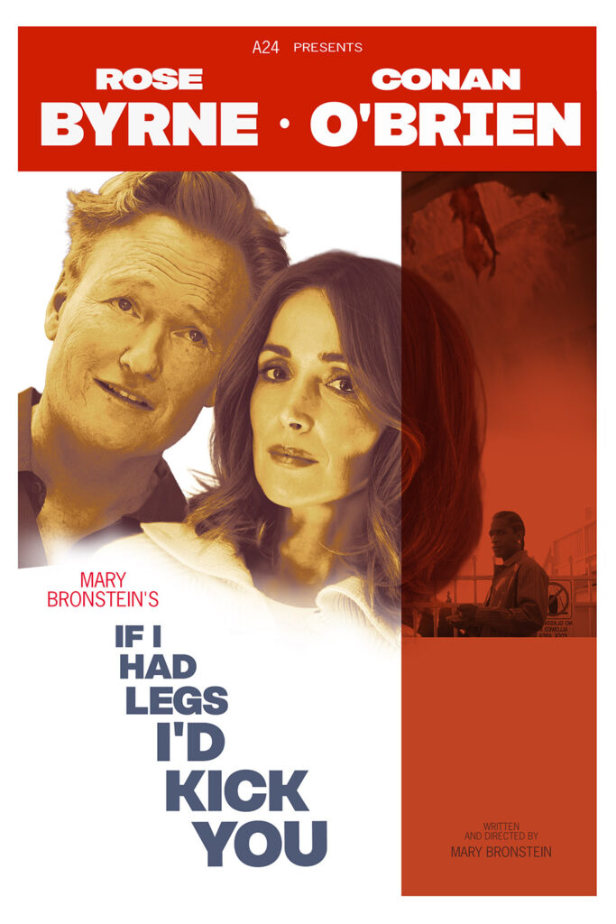 A fake poster for If I Had Legs I'd Kick You mimicking the poster for The Man Who Knew Too Much.