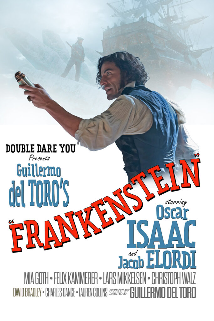 A fake poster for Frankenstein mimicking the poster for It's a Wonderful Life.