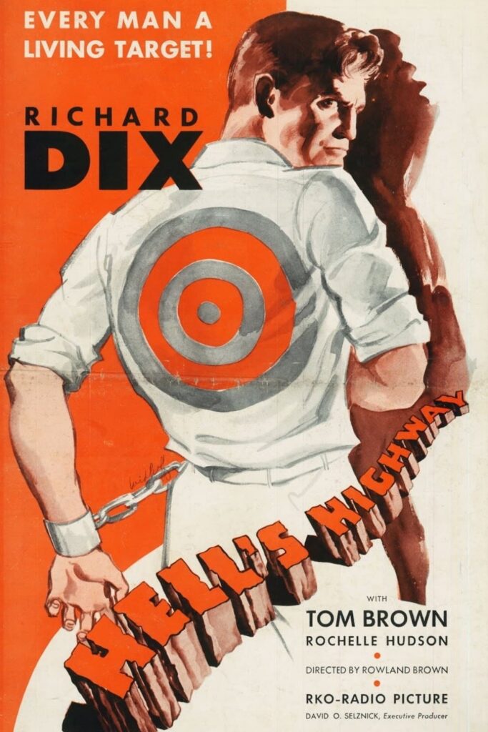 The original poster for Hell's Highway (1932)