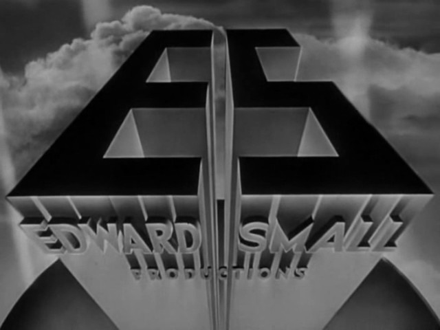 The logo for Edward Small Productions. Giant letters "ES" fill more than half the screen. Below them are the words "EDWARD SMALL PRODUCTIONS"