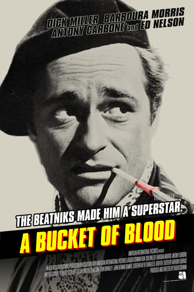 A fake poster for A Bucket of Blood mimicking the poster for Natural Born Killers.