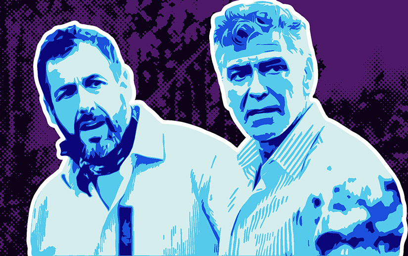Adam Sandler and George Clooney in Jay Kelly.