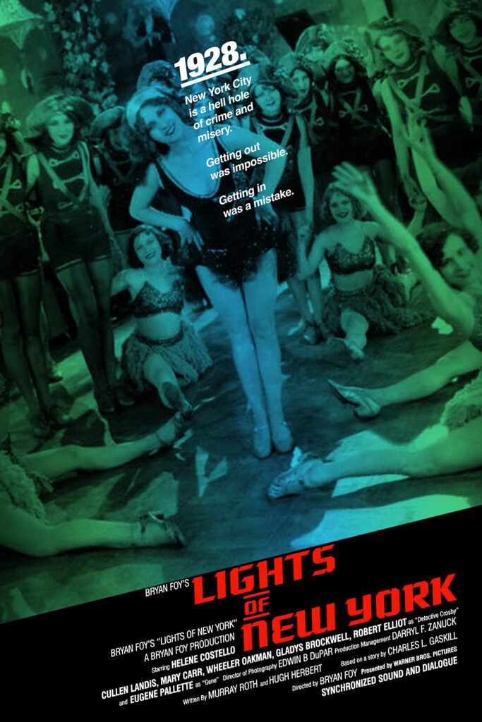 A fake poster for Lights of New York mimicking the poster for Escape from New York.