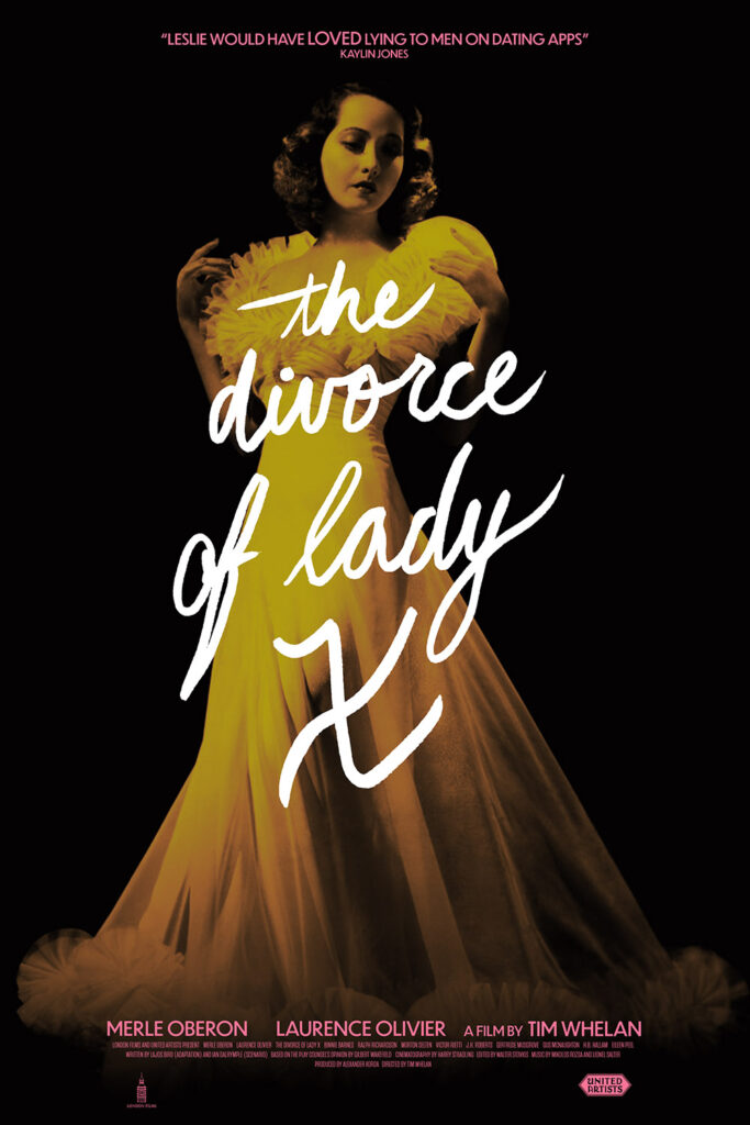 A fake poster for The Divorce of Lady X mimicking the poster for Portrait of a Lady on Fire.