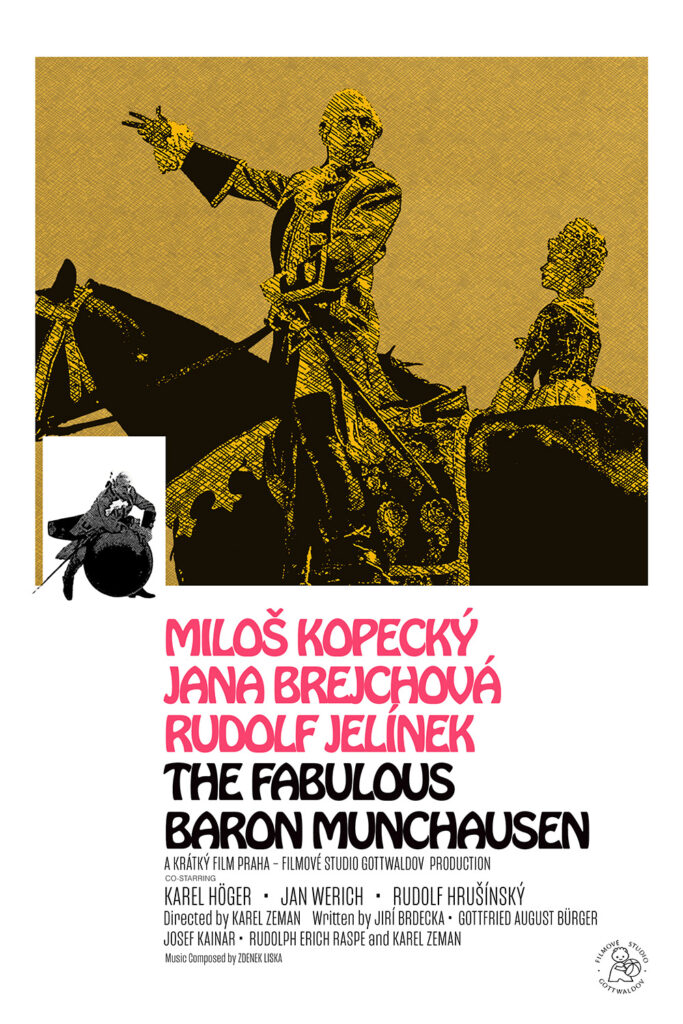A fake poster for The Fabulous Baron Munchausen mimicking the poster for Butch Cassidy and the Sundance Kid.