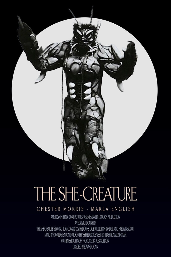 A fake poster for The She-Creature mimicking the poster for Moonstruck.
