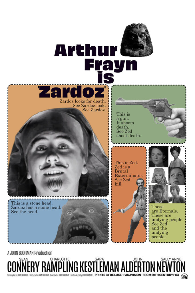 A fake poster for Zardoz mimicking the poster for Harper.