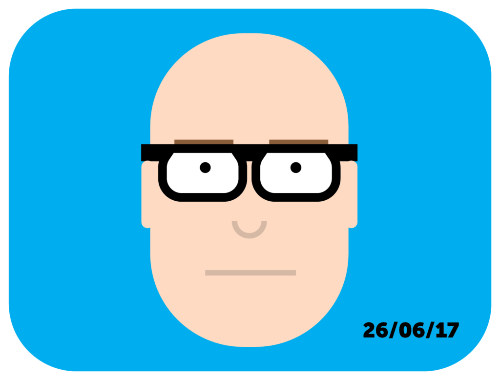 An icon-style self portrait of me without a beard.